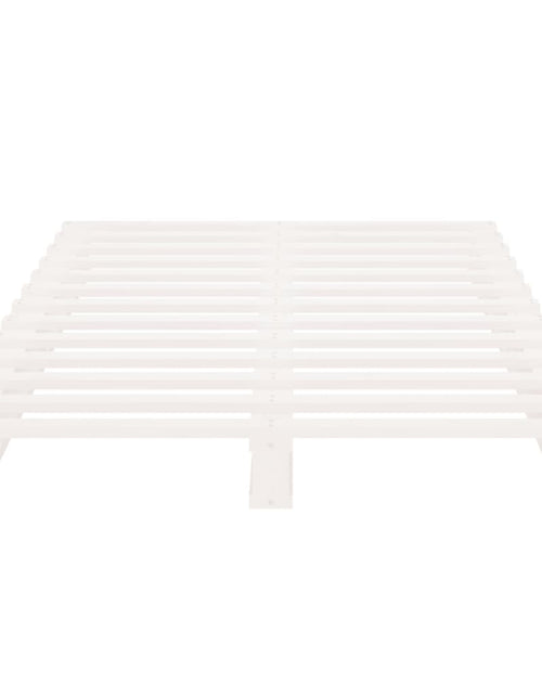 Încărcați imaginea în vizualizatorul Galerie, Cadru de pat mic Single 2FT6, alb, 75x190 cm, lemn masiv de pin - Lando
