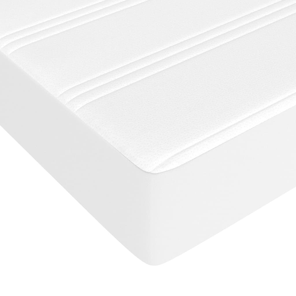 Saltea de pat cu arcuri, alb, 80x200x20 cm, piele ecologică - Lando