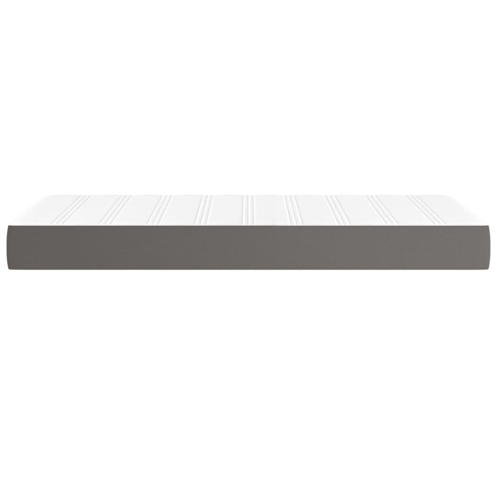 Saltea de pat cu arcuri, gri, 80x200x20 cm, piele ecologică - Lando