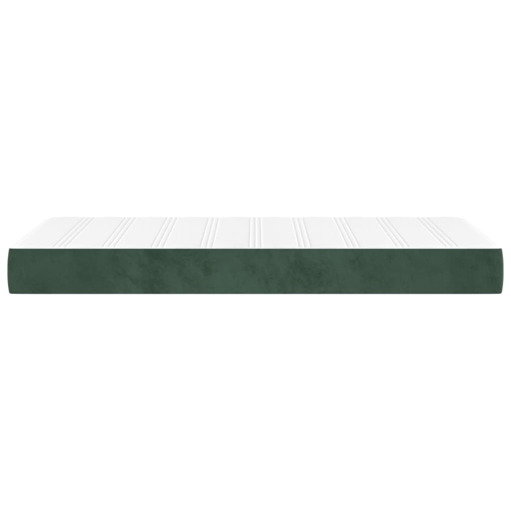 Saltea de pat cu arcuri, verde închis, 90x190x20 cm, catifea - Lando