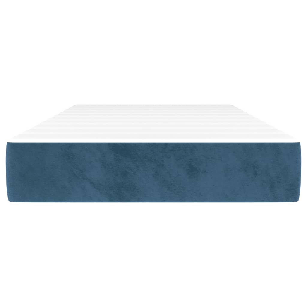 Saltea de pat cu arcuri, albastru închis, 90x190x20 cm catifea - Lando