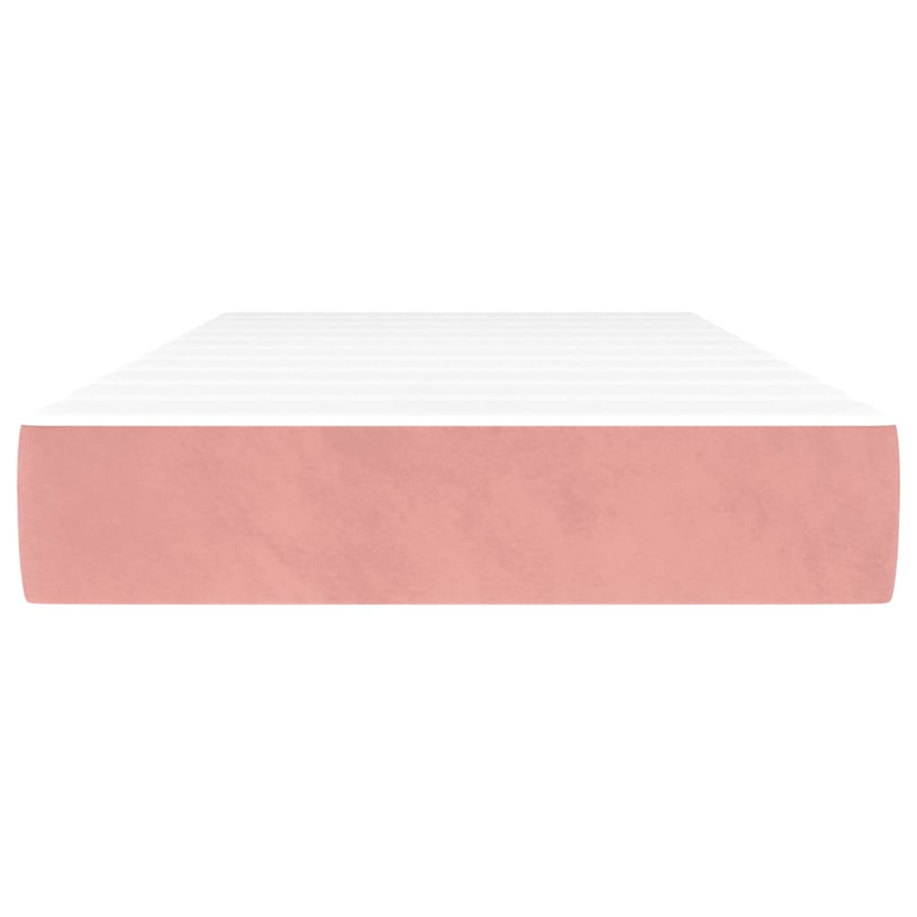 Saltea de pat cu arcuri, roz, 90x190x20 cm, catifea - Lando