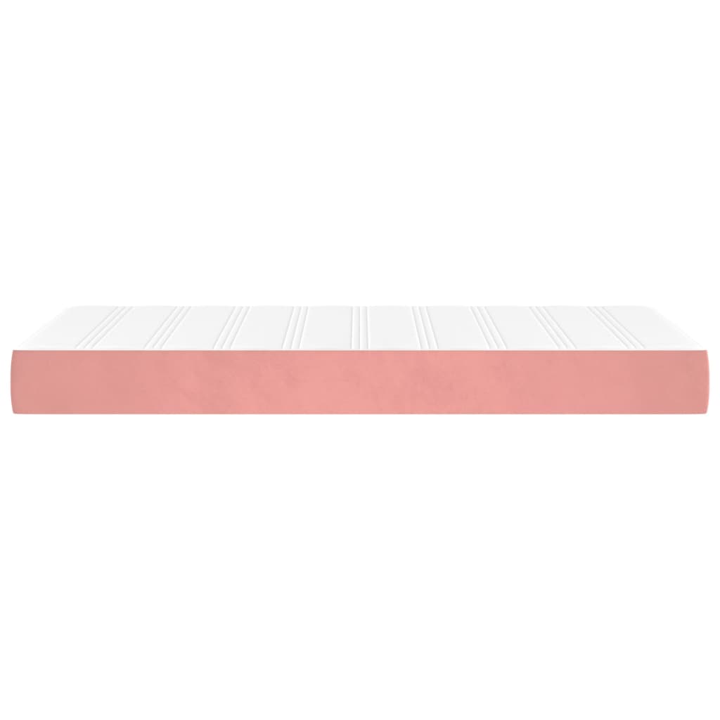 Saltea de pat cu arcuri, roz, 90x190x20 cm, catifea - Lando