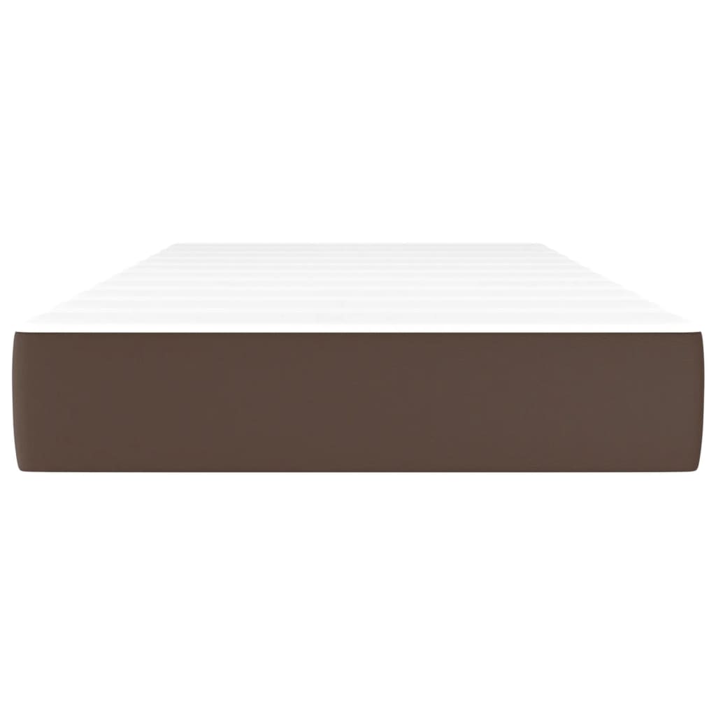 Saltea de pat cu arcuri, maro, 90x200x20 cm, piele ecologică - Lando