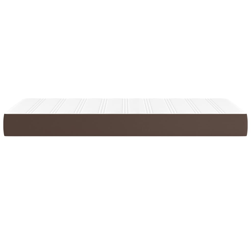 Saltea de pat cu arcuri, maro, 90x200x20 cm, piele ecologică - Lando