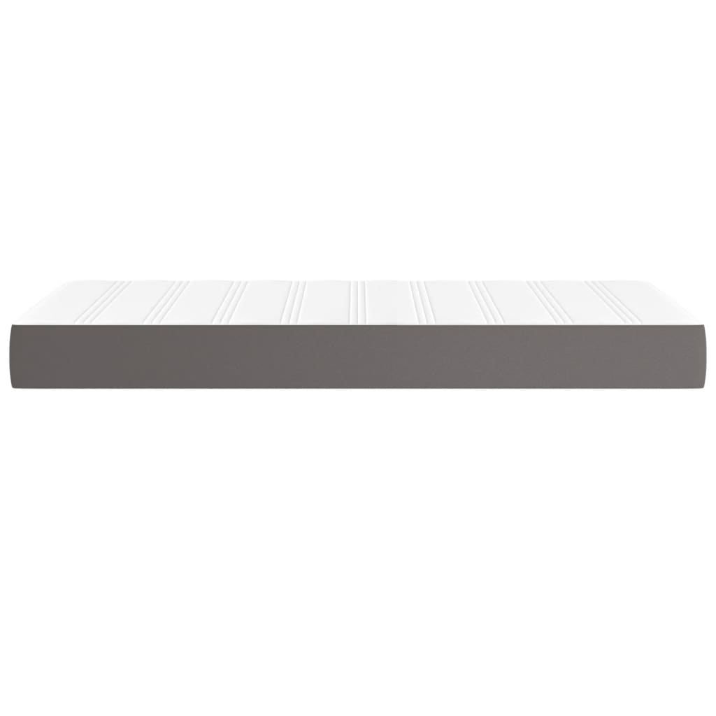 Saltea de pat cu arcuri, gri, 90x200x20 cm, piele ecologică - Lando