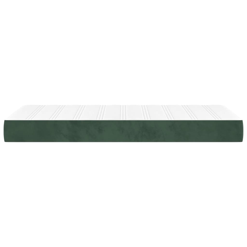 Saltea de pat cu arcuri, verde închis, 90x200x20 cm, catifea - Lando