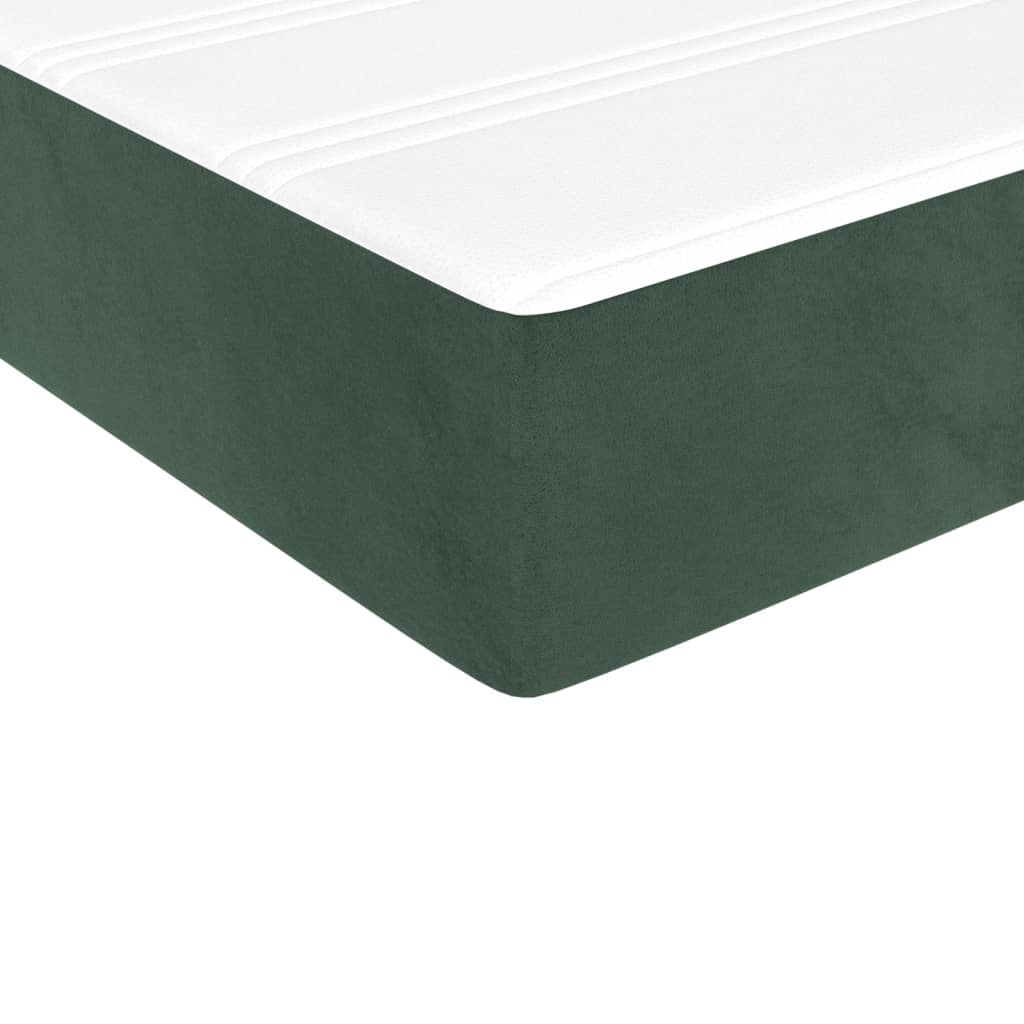 Saltea de pat cu arcuri, verde închis, 90x200x20 cm, catifea - Lando