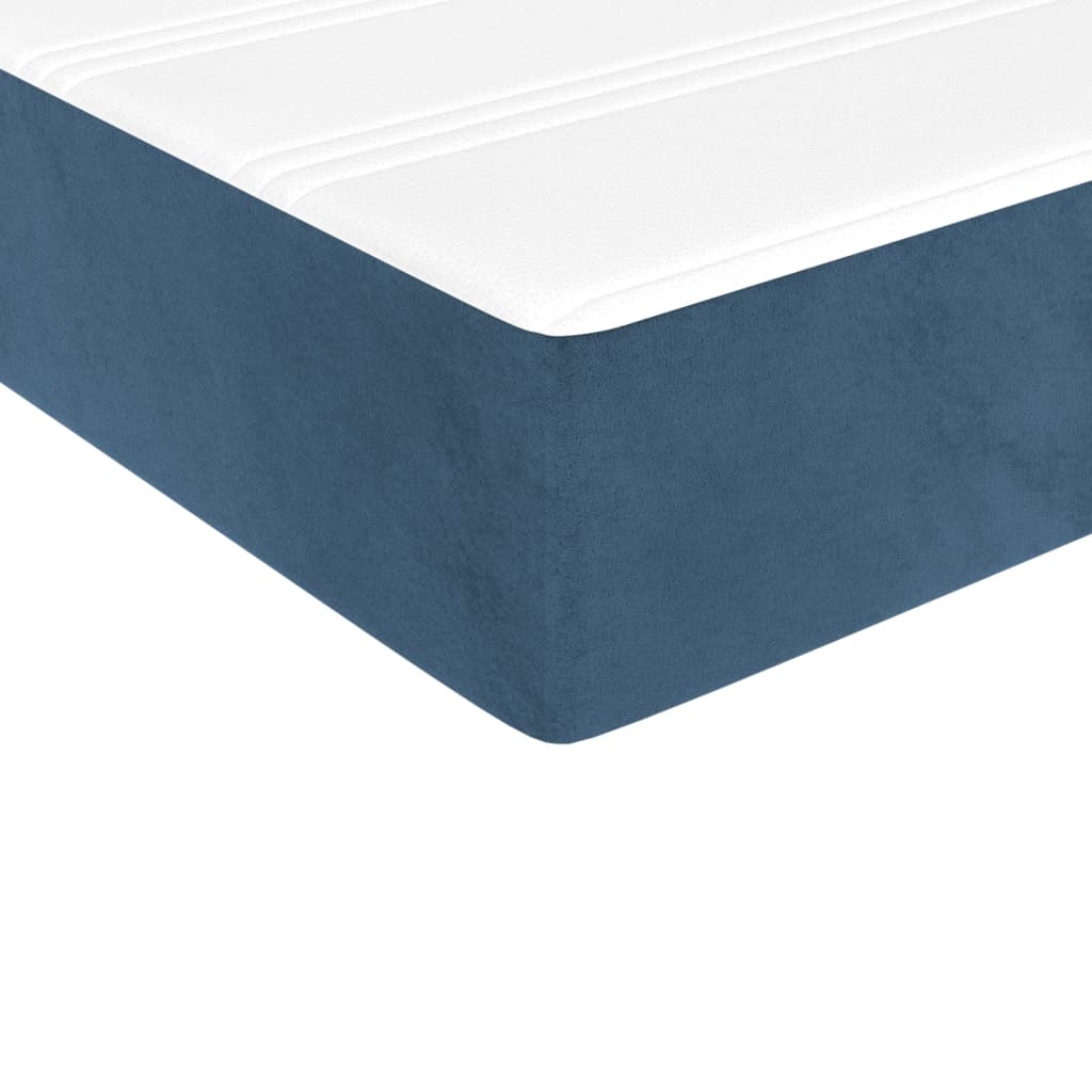 Saltea de pat cu arcuri, albastru închis, 90x200x20 cm, catifea - Lando
