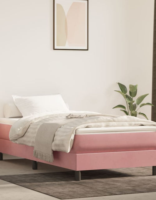 Încărcați imaginea în vizualizatorul Galerie, Saltea de pat cu arcuri, roz, 90x200x20 cm, catifea - Lando
