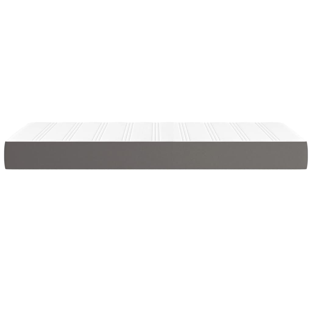Saltea de pat cu arcuri, gri, 100x200x20 cm, piele ecologică - Lando