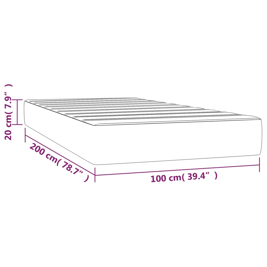 Saltea de pat cu arcuri, cappuccino, 100x200x20 cm, piele eco - Lando