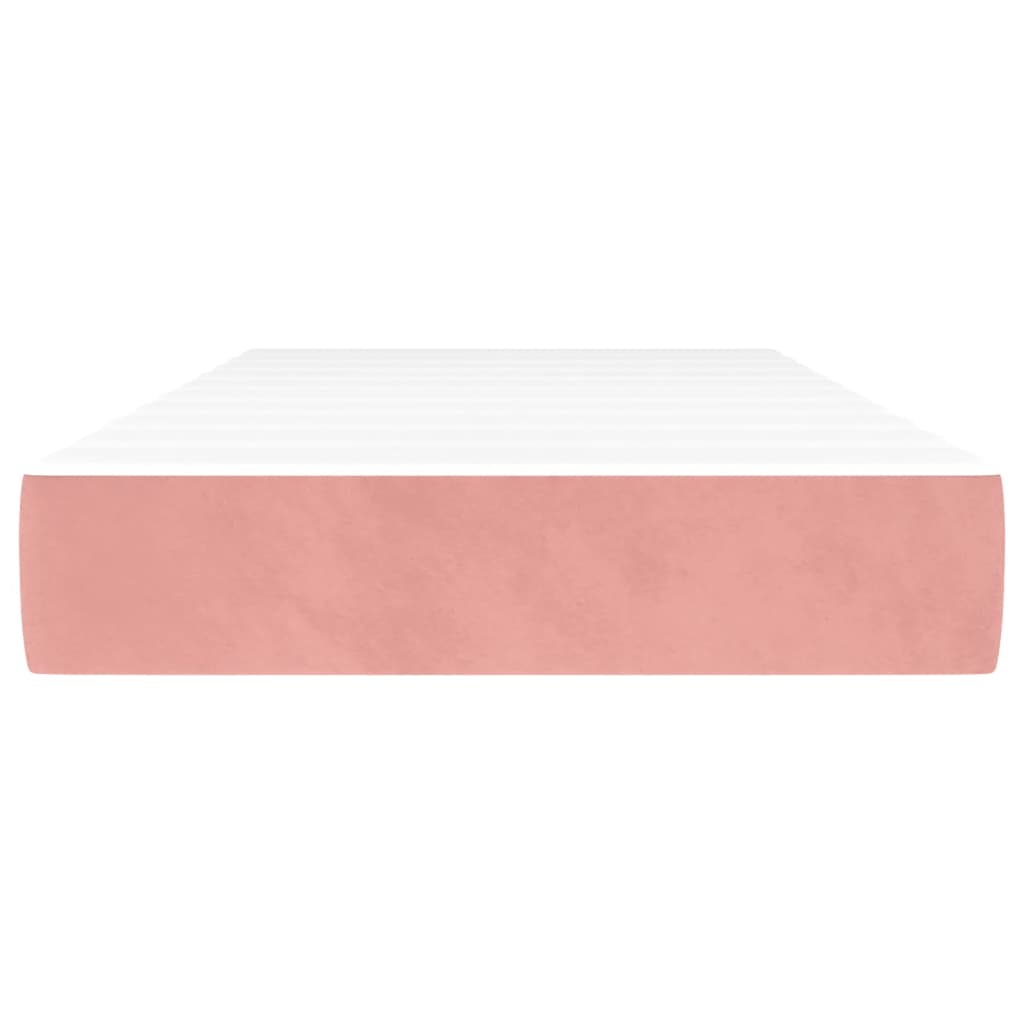 Saltea de pat cu arcuri, roz, 100x200x20 cm, catifea - Lando