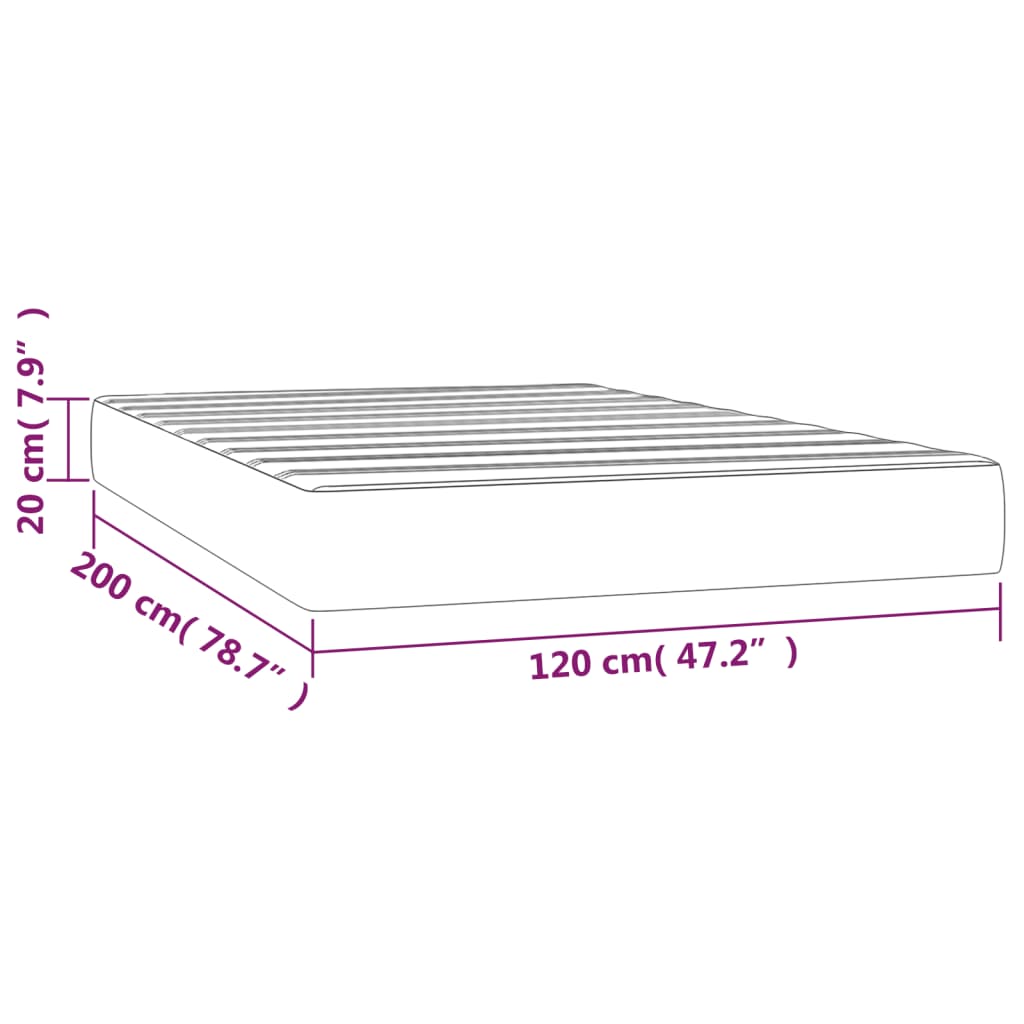 Saltea de pat cu arcuri, alb, 120x200x20 cm, piele ecologică - Lando