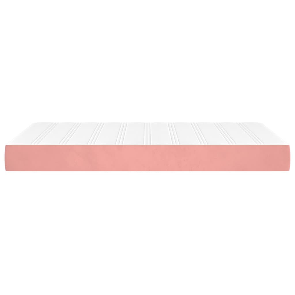 Saltea de pat cu arcuri, roz, 120x200x20 cm, catifea - Lando