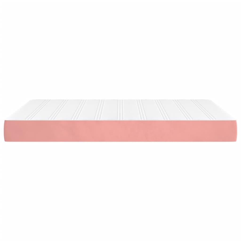 Saltea de pat cu arcuri, roz, 140x190x20 cm, catifea - Lando