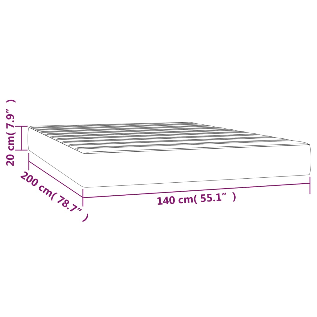 Saltea de pat cu arcuri, crem, 140x200x20 cm, piele ecologică - Lando