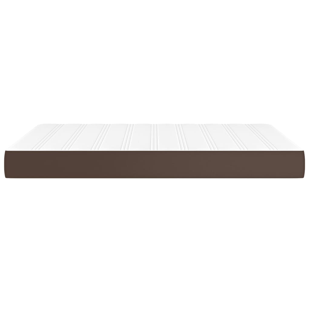Saltea de pat cu arcuri, maro, 140x200x20 cm, piele ecologică - Lando