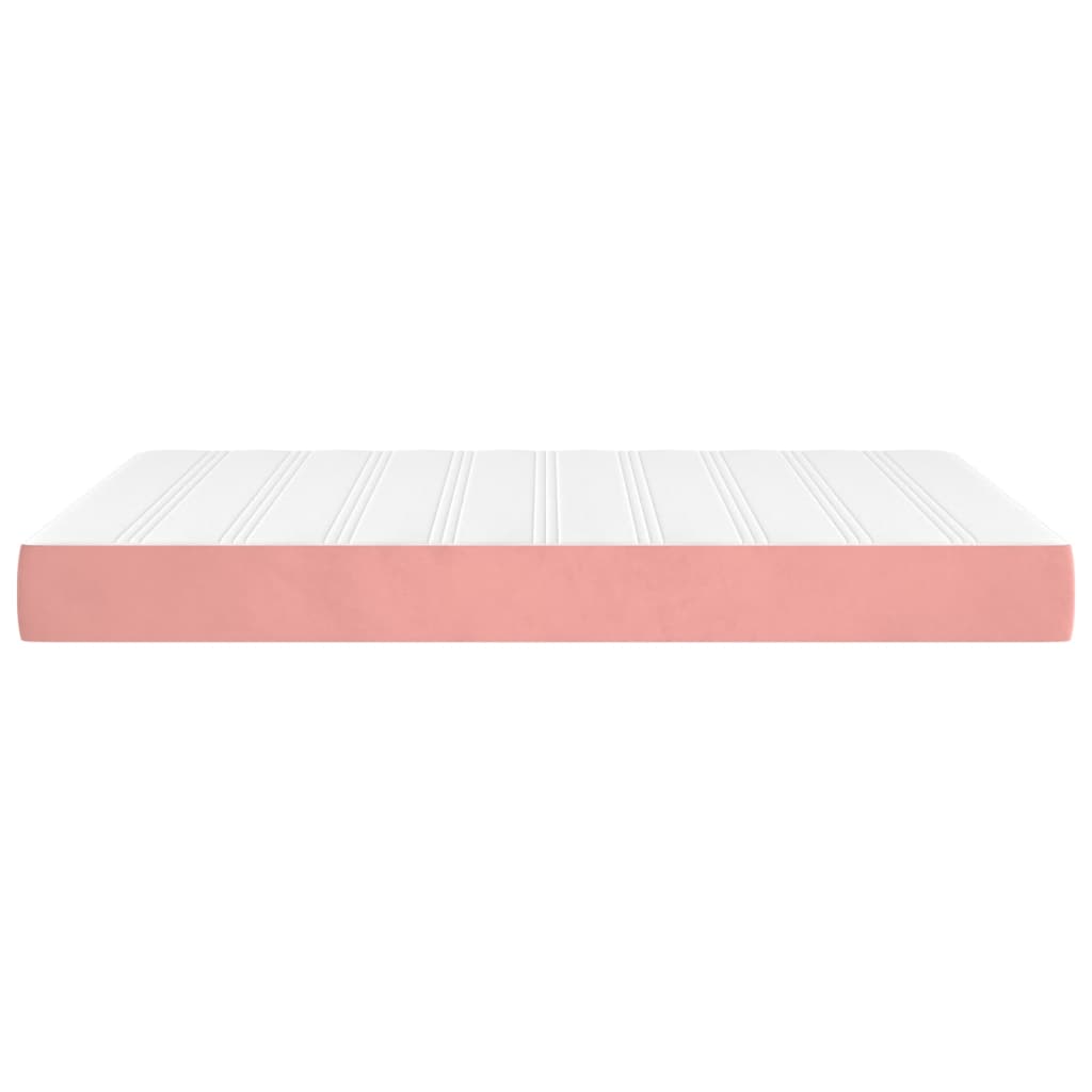 Saltea de pat cu arcuri, roz, 140x200x20 cm, catifea - Lando