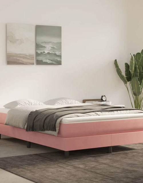 Încărcați imaginea în vizualizatorul Galerie, Saltea de pat cu arcuri, roz, 140x200x20 cm, catifea - Lando
