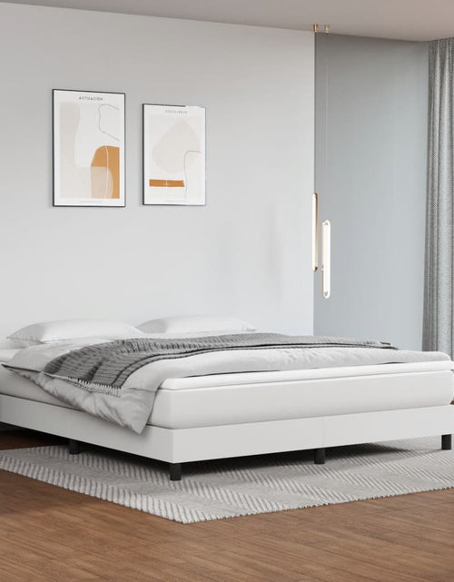 Încărcați imaginea în vizualizatorul Galerie, Saltea de pat cu arcuri, alb, 160x200x20 cm, piele ecologică - Lando
