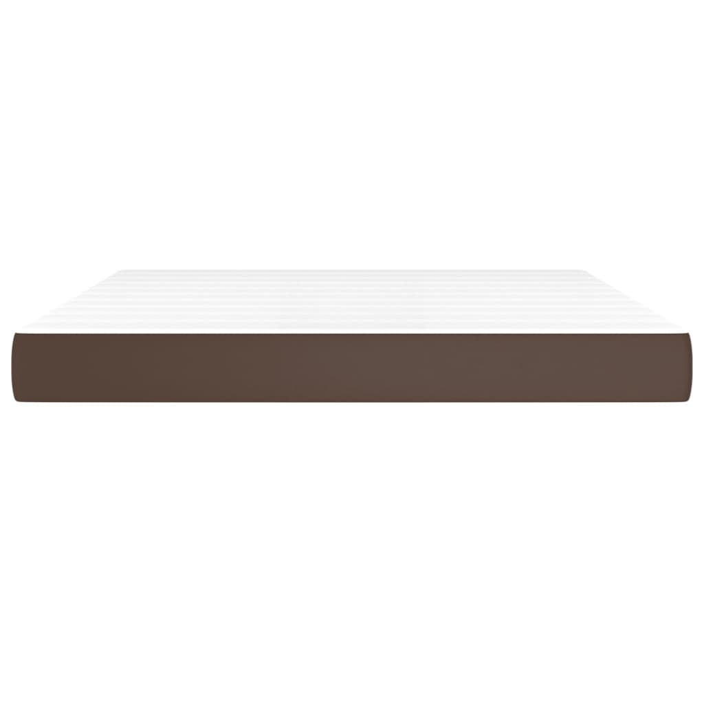 Saltea de pat cu arcuri, maro, 160x200x20 cm, piele ecologică - Lando