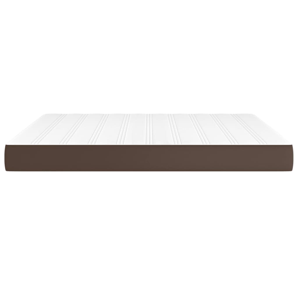 Saltea de pat cu arcuri, maro, 160x200x20 cm, piele ecologică - Lando