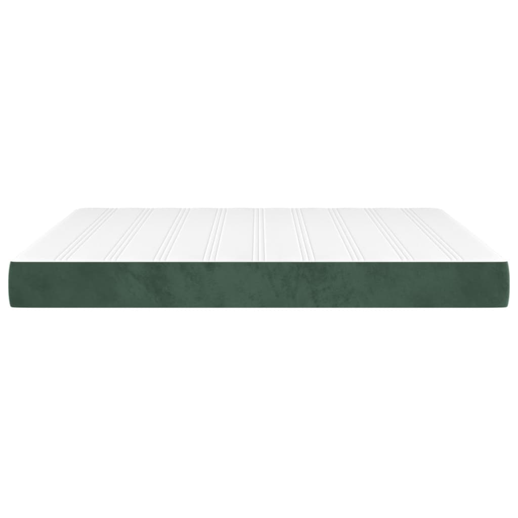 Saltea de pat cu arcuri, verde închis, 160x200x20 cm, catifea - Lando