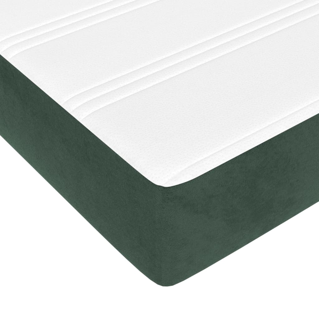 Saltea de pat cu arcuri, verde închis, 160x200x20 cm, catifea - Lando