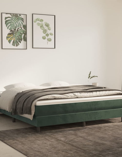 Încărcați imaginea în vizualizatorul Galerie, Saltea de pat cu arcuri, verde închis, 160x200x20 cm, catifea - Lando
