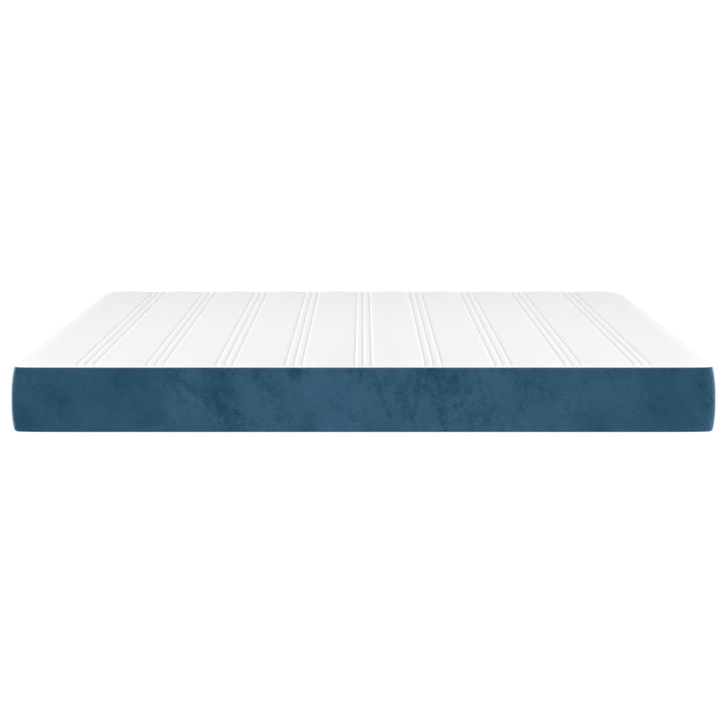 Saltea de pat cu arcuri, albastru închis, 160x200x20cm, catifea - Lando