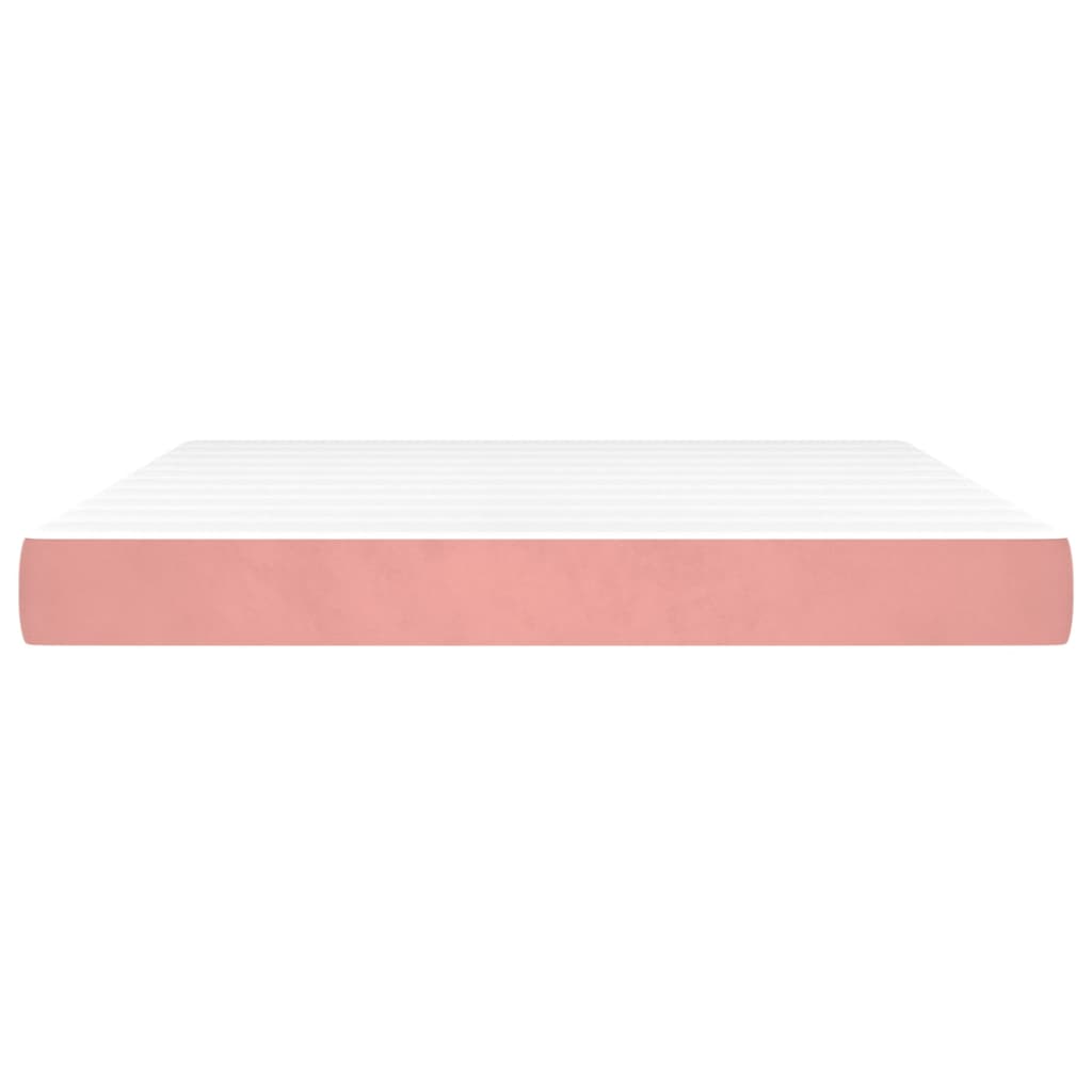 Saltea de pat cu arcuri, roz, 160x200x20 cm, catifea - Lando