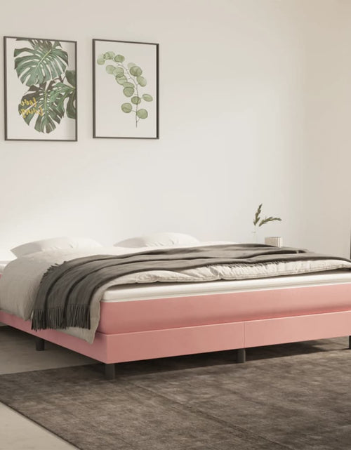 Încărcați imaginea în vizualizatorul Galerie, Saltea de pat cu arcuri, roz, 160x200x20 cm, catifea - Lando
