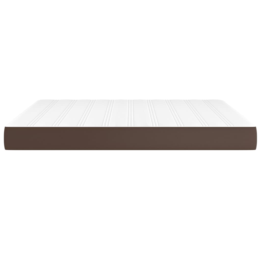 Saltea de pat cu arcuri, maro, 180x200x20 cm, piele ecologică - Lando
