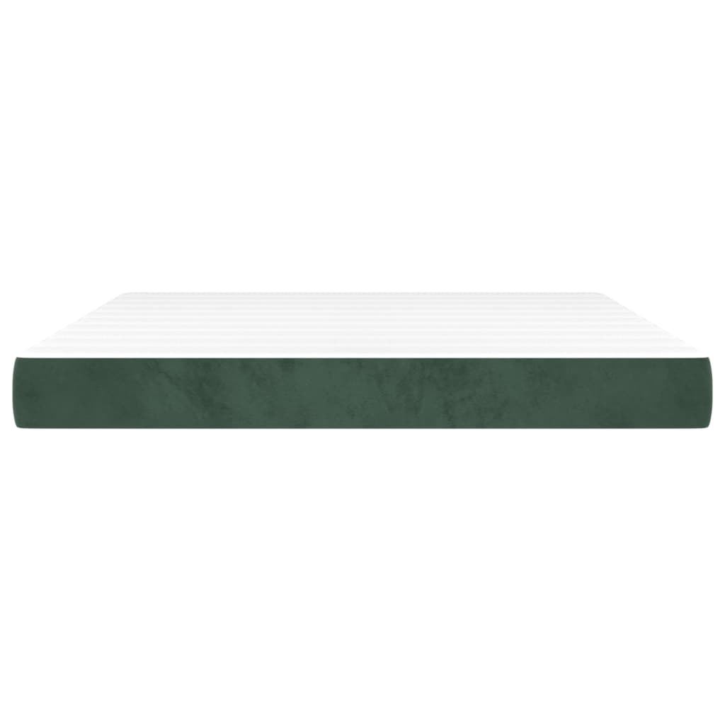 Saltea de pat cu arcuri, verde închis, 180x200x20 cm, catifea - Lando