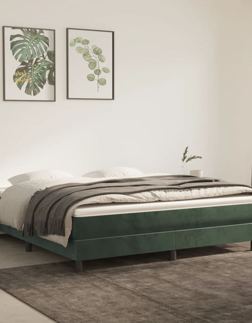 Загрузите изображение в средство просмотра галереи, Saltea de pat cu arcuri, verde închis, 180x200x20 cm, catifea - Lando
