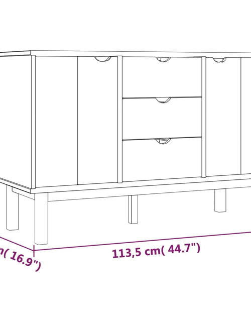 Încărcați imaginea în vizualizatorul Galerie, Servantă OTTA, 113,5x43x73 cm, lemn masiv de pin Lando - Lando
