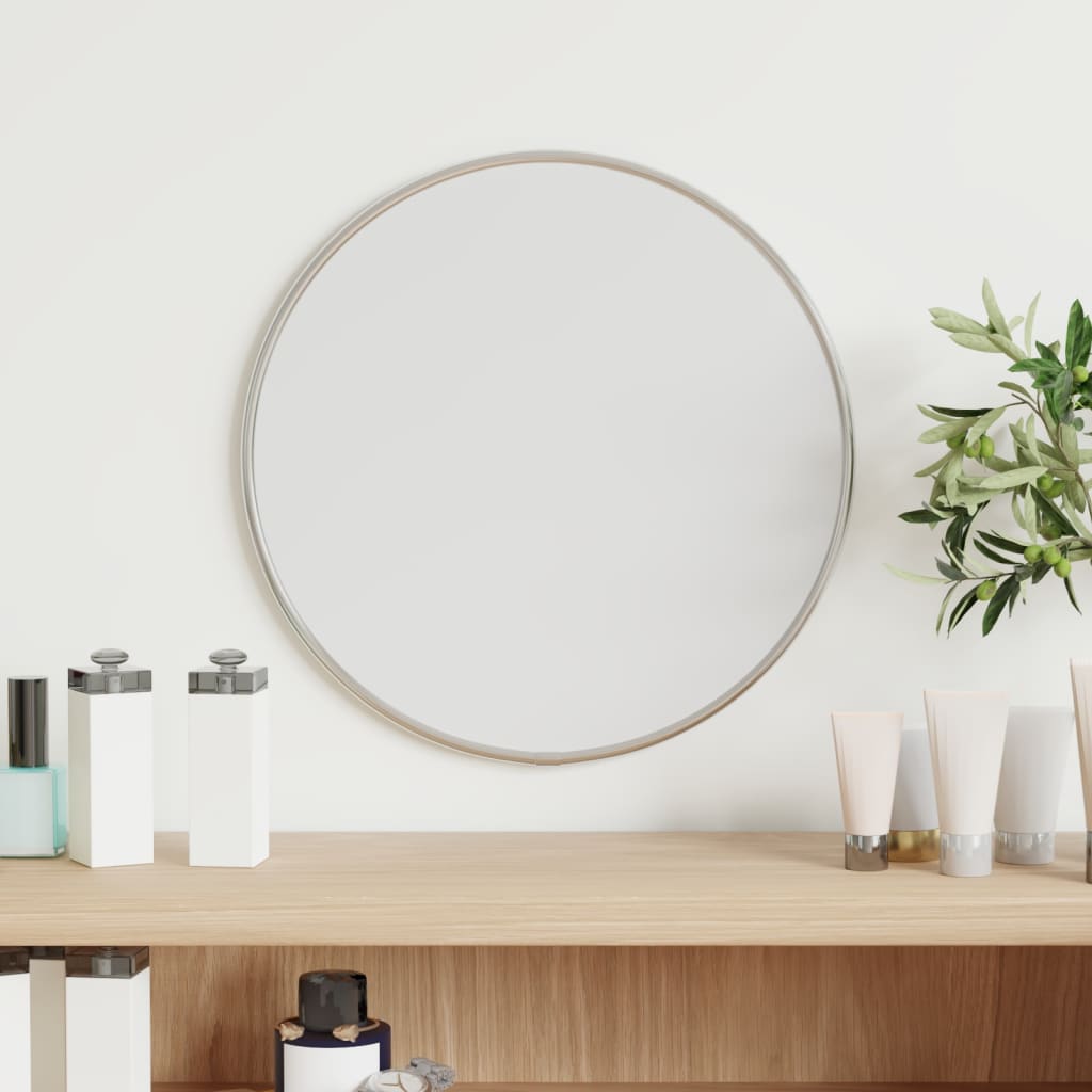 Oglindă de perete rotundă, argintiu, Ø 30 cm - Lando