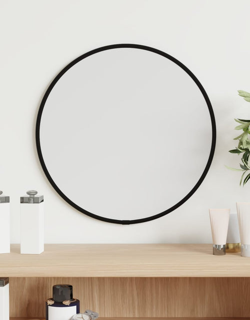 Încărcați imaginea în vizualizatorul Galerie, Oglindă de perete rotundă, negru, Ø 30 cm - Lando
