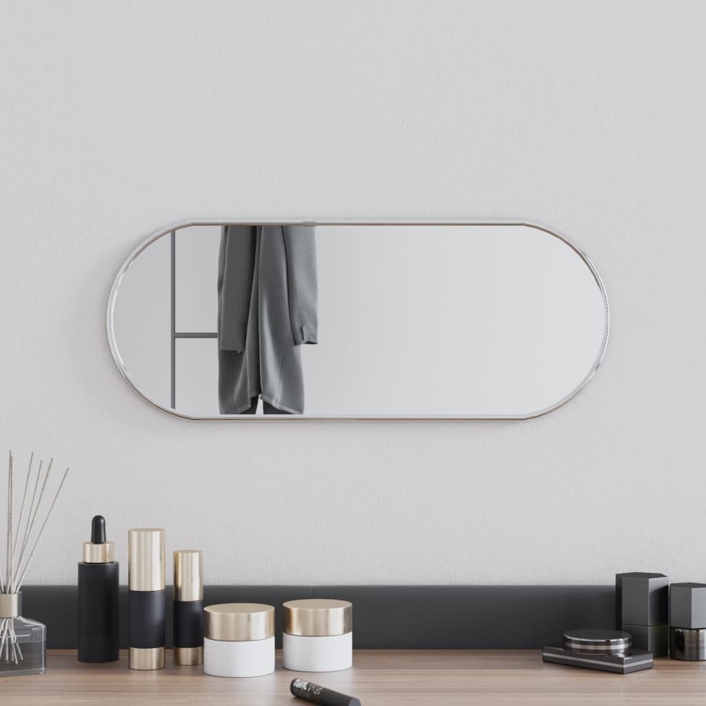 Oglindă de perete, argintiu, 50x20 cm, ovală - Lando