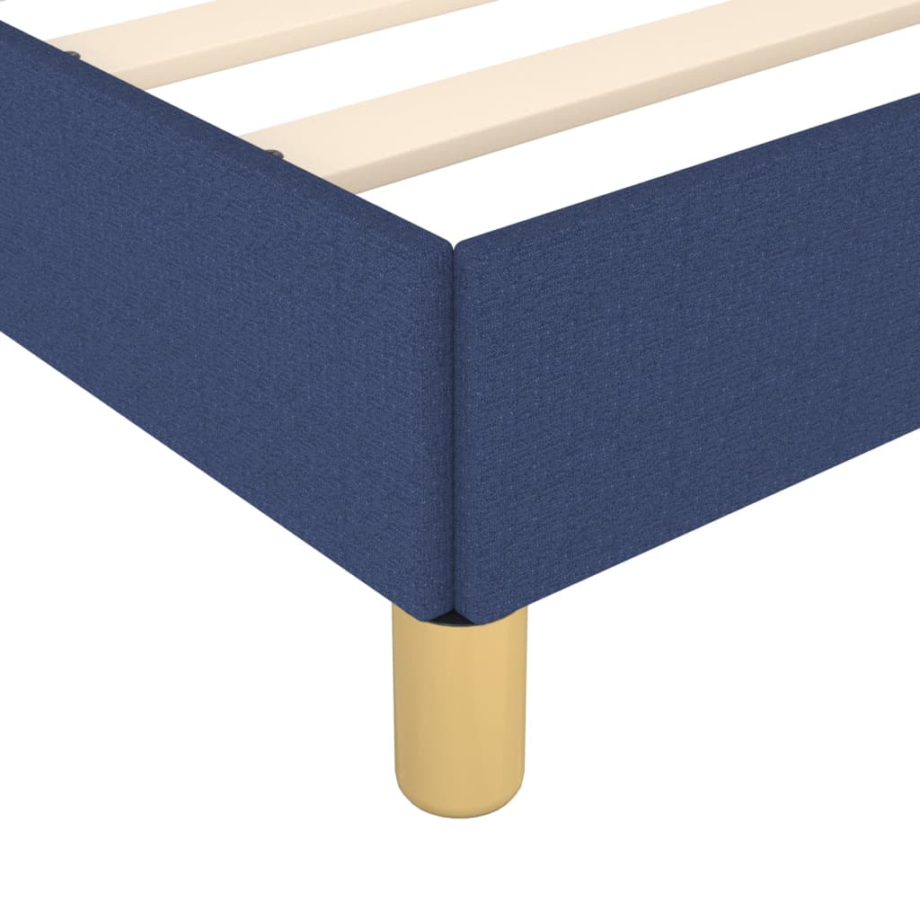 Cadru de pat, albastru, 140x190 cm, material textil - Lando