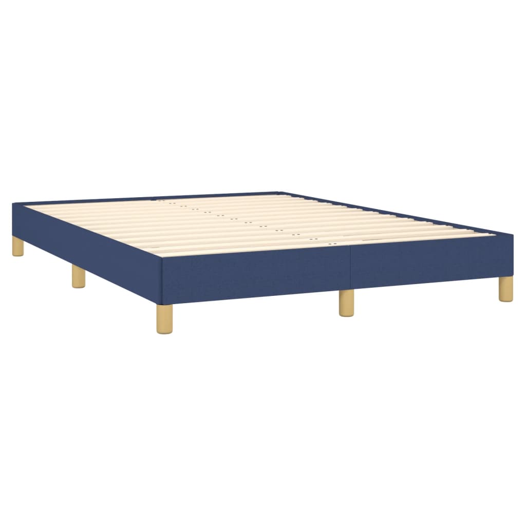 Cadru de pat, albastru, 140 x 200 cm, material textil - Lando