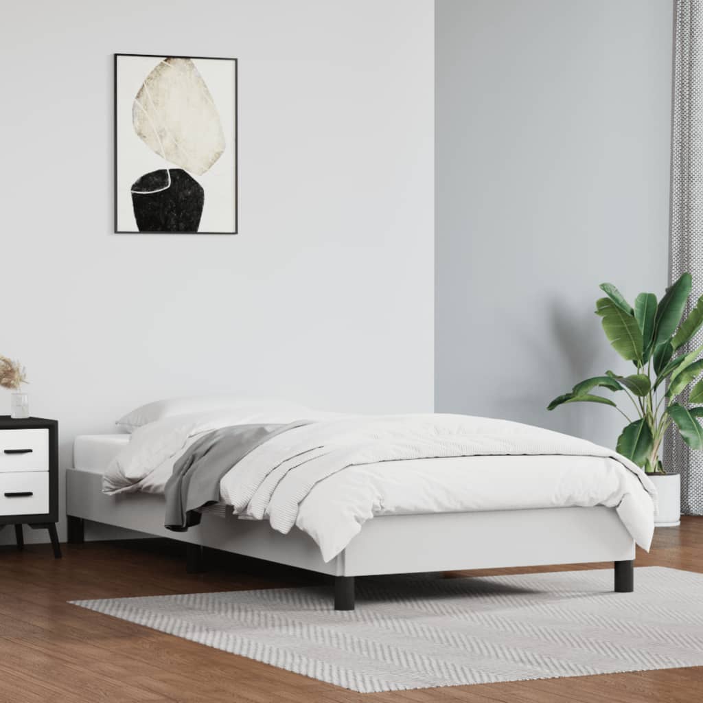 Cadru de pat, alb, 80x200 cm, piele ecologică - Lando