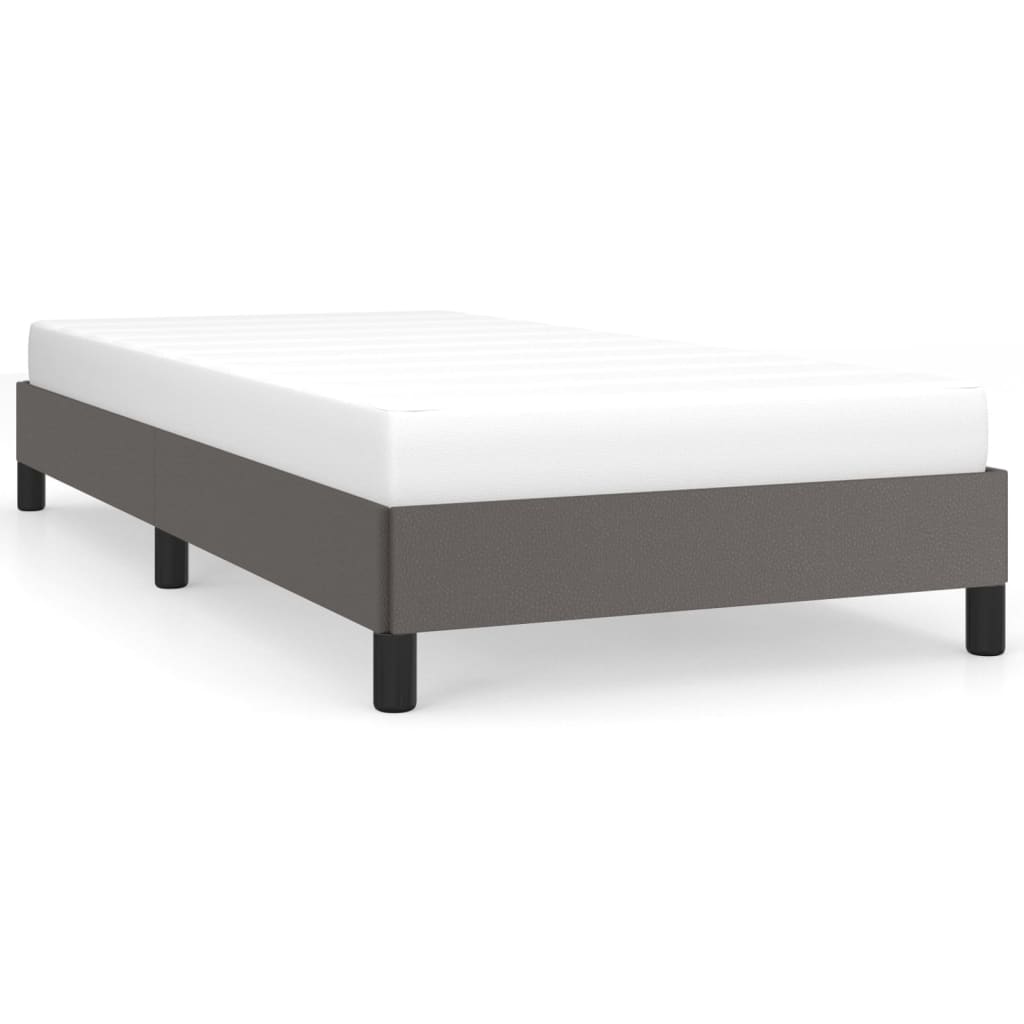 Cadru de pat, gri, 90x190 cm, piele ecologică - Lando