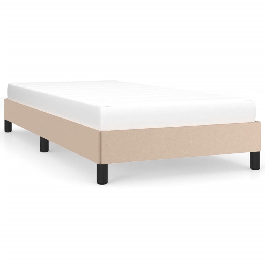 Cadru de pat, cappuccino, 90x190 cm, piele ecologică - Lando