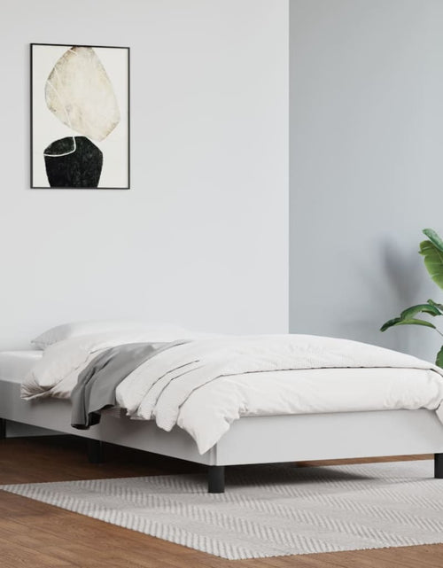 Загрузите изображение в средство просмотра галереи, Cadru de pat, alb, 90x200 cm, piele ecologică - Lando
