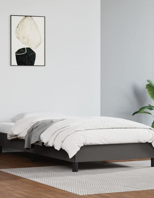 Încărcați imaginea în vizualizatorul Galerie, Cadru de pat, gri, 90x200 cm, piele ecologică - Lando
