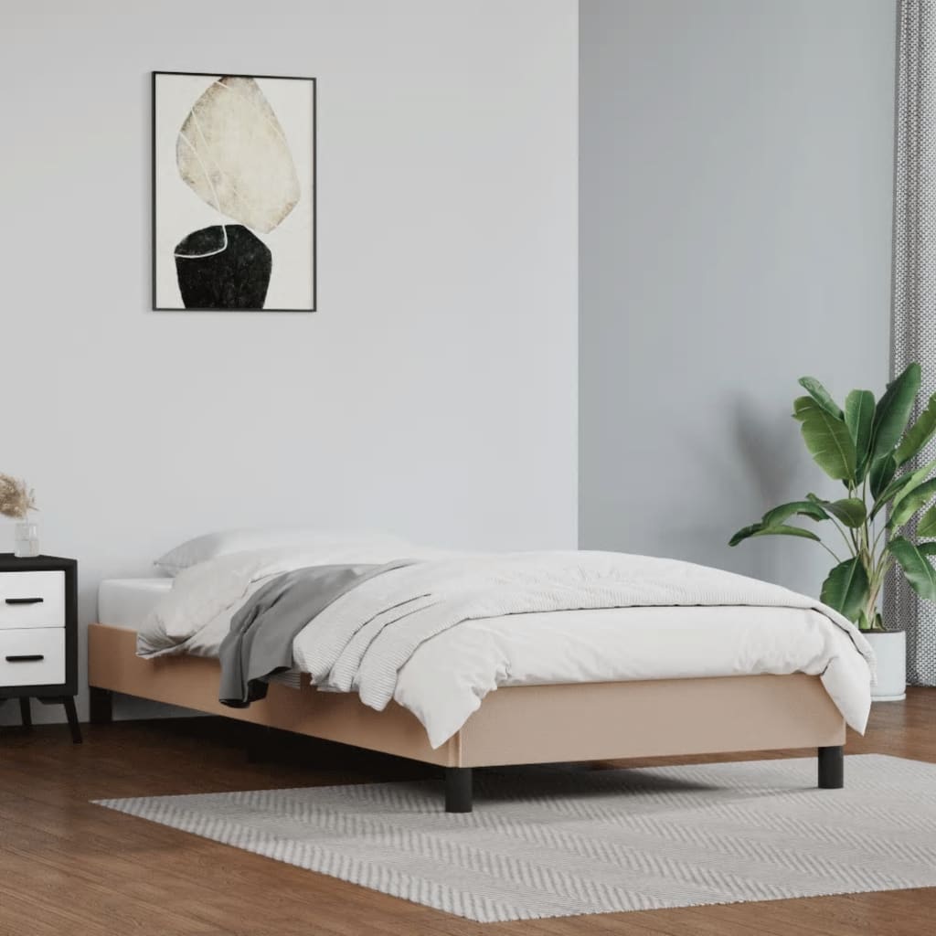 Cadru de pat, cappuccino, 90x200 cm, piele ecologică - Lando