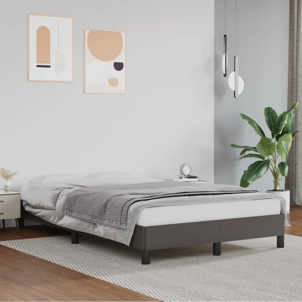 Cadru de pat, gri, 120x200 cm, piele ecologică - Lando