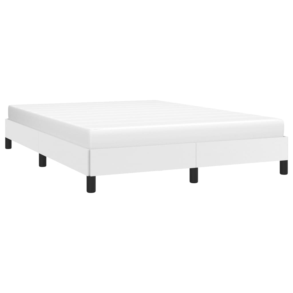 Cadru de pat, alb, 140x190 cm, piele ecologică - Lando
